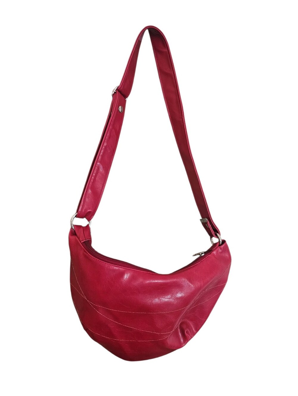 Crystalyn Kae (Free People Look Alike) Red Vegan Leather HOBO Bag - Women